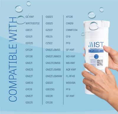 Image showing  GE XWF Water Filter Replacement Compatible GE Models: GWE19Jslss Wr17 x 30702 GBE21 Gde21 Gde25 Gfe24 3 pk., CWMF334