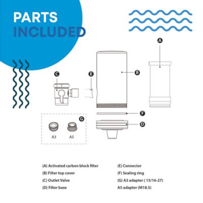 Image showing  Faucet Filtration System in Stainless Steel, Activated Carbon Fiber, 320 gal. Capacity