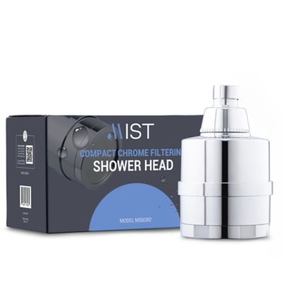 Image showing  Compact Chrome Filtering Shower Head with a Replaceable Filter 15 Stage Filtration System Removes Chlorine and Bad Odor