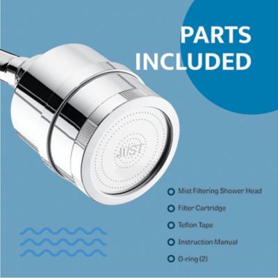 Image showing  Compact Chrome Filtering Shower Head with a Replaceable Filter 15 Stage Filtration System Removes Chlorine and Bad Odor