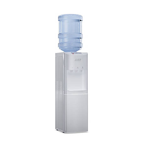 Mist Top Loading Water Dispenser with Child Safety Lock 3 Temperature Options Holds 3 and 5 gal. Bottles- White, MWD2,