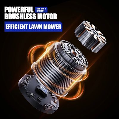 Image showing  18 in. 40V Cordless Brushless Push Lawn Mower, Includes 4.0 Ah Battery & Fast Charger