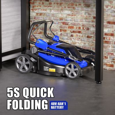 Image showing 6 th Wild Badger Power 18 in. 40V Cordless Brushless Push Lawn Mower, Includes 4.0 Ah Battery & Fast Charger