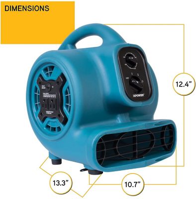 Image showing  13.3 in. 3-Speed Indoor/Outdoor Fan with Outlets and Timer, 925 CFM