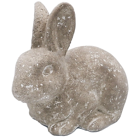 Red Shed Cement Outdoor Bunny Statue