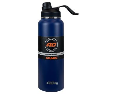 Adventure 67oz Insulated Water Bottle with Handle and Matching Rubber Boot  - Navy