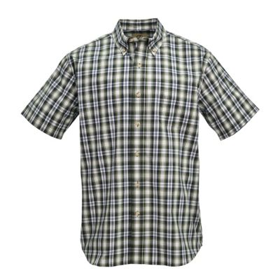 Blue Mountain Men's Plaid Short-Sleeve Work Shirt