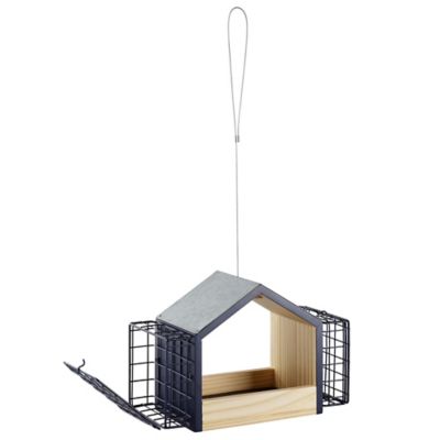 Image showing  Minimalist Fly-Thru Bird Feeder with Seed Cake Holders