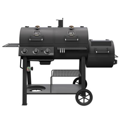 Image showing  3-Burner Canyon Propane Gas and Charcoal Combination Grill, Black