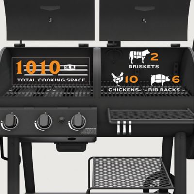 Image showing 7 th Oklahoma Joe's 3-Burner Canyon Propane Gas and Charcoal Combination Grill, Black