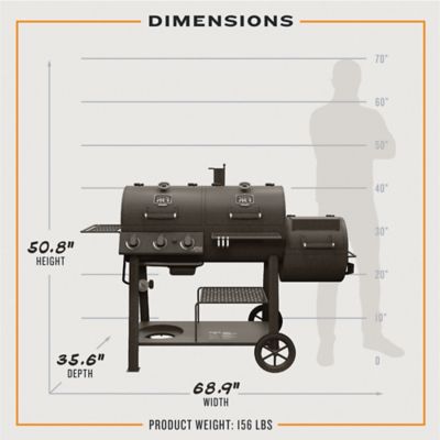 Image showing 9 th Oklahoma Joe's 3-Burner Canyon Propane Gas and Charcoal Combination Grill, Black