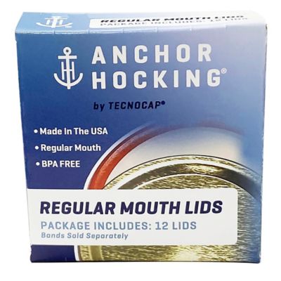 Anchor Hocking Reg Mouth 12 Pack Lids, HCR12RL-G