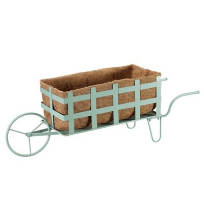Red Shed 50 oz. Iron Wheelbarrow Cocoliner Planter