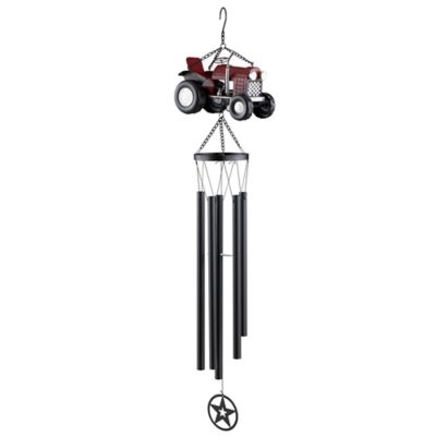 Red Shed Soft Glowing Solar-Powered Tractor Wind Chime