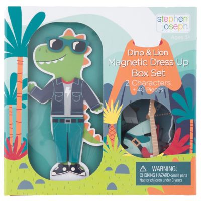 Stephen Joseph Magnetic Dress Up Doll Dino and Lion, SJ123359
