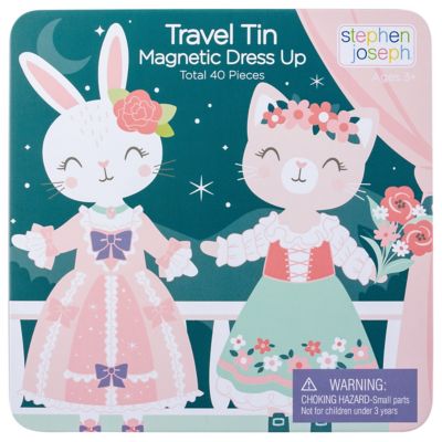 Stephen Joseph Travel Tin Magnetic Dress Up Bunny and Cat, SJ123515