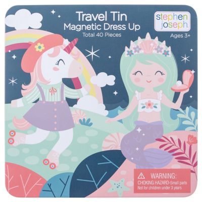 Stephen Joseph Travel Tin Magnetic Dress Up Unicorn and Mermaid, SJ123521