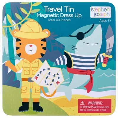 Stephen Joseph Travel Tin Magnetic Dress Up Shark and Tiger, SJ123580