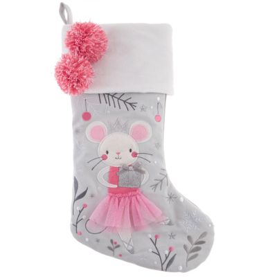 Stephen Joseph Holiday Embroidered Stocking Mouse
