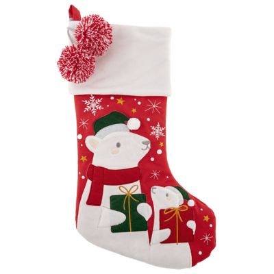 Stephen Joseph Holiday Embroidered Stocking Polar Bear
