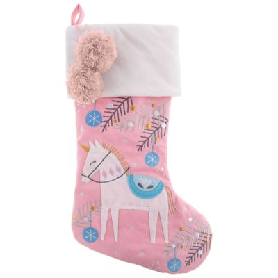 Stephen Joseph Holiday Embroidered Stocking Unicorn