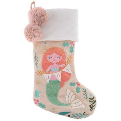 Stephen Joseph Holiday Embroidered Stocking Mermaid