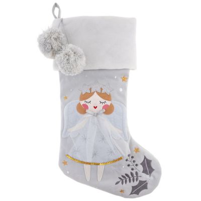 Stephen Joseph Holiday Embroidered Stocking Angel Blonde Hair