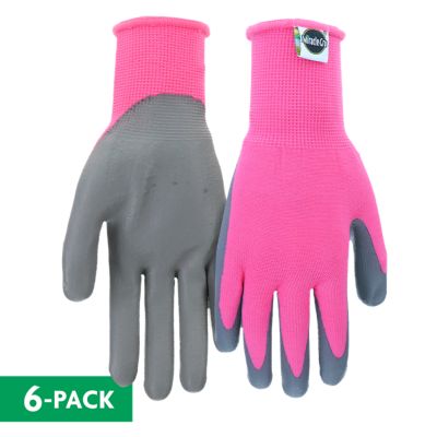 Miracle-Gro Women's Pink Dipped Gloves, 6 Pairs