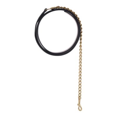 Image showing  Leather Brass Lead Chain, Brown, 6 ft.