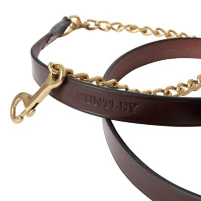 Image showing  Leather Brass Lead Chain, Brown, 6 ft.