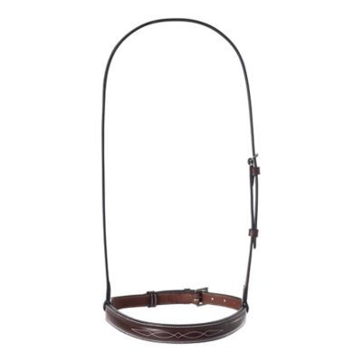 Huntley Equestrian Fancy Stitched Chain Full Bridle Noseband, Brown