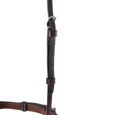 Image showing  Fancy Stitched Chain Full Bridle Noseband, Brown