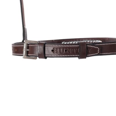 Image showing  Fancy Stitched Chain Full Bridle Noseband, Brown