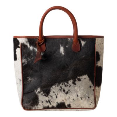 Huntley Equestrian Hair On Hide Cow Leather Tote Handbag