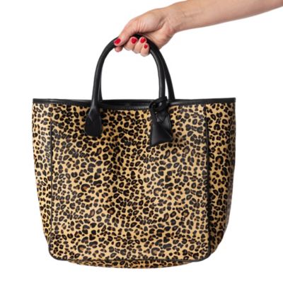 Image showing 6 th Huntley Equestrian Leopard Hair On Hide Tote Handbag