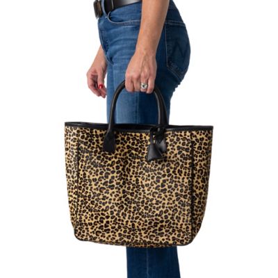 Image showing 7 th Huntley Equestrian Leopard Hair On Hide Tote Handbag