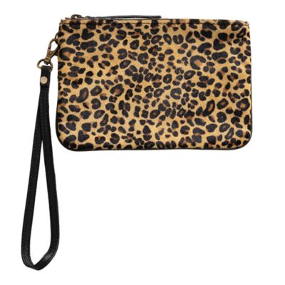 Huntley Equestrian Leopard Hair On Hide Wristlet