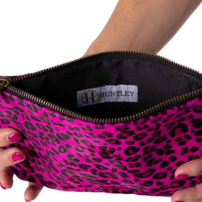 Image showing  Pink Leopard Hair On Hide Wristlet