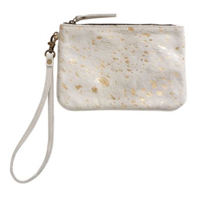 Huntley Equestrian Golden Foil Hair On Hide Wristlet