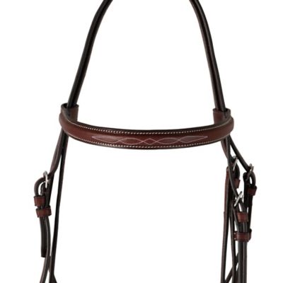 Image showing  Fancy Stitched Schooling Bridle, Brown, Medium