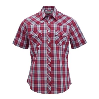 Wrangler Men's Wrancher Plaid Short-Sleeve Button-Down Shirt