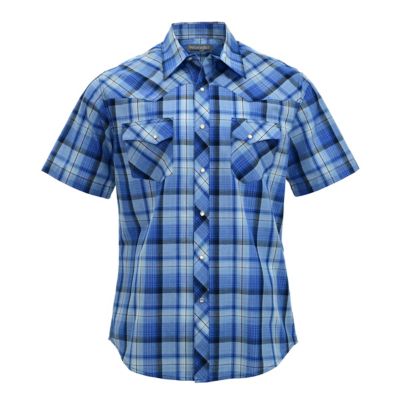 Wrangler Wrancher Men's Short Sleeve Plaid Shirt at Tractor Supply Co.
