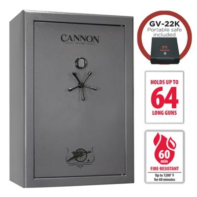 Cannon 64 Long Gun, E-Lock, 60 Min. Fire Rating, Gun Safe with Personal Safe Included