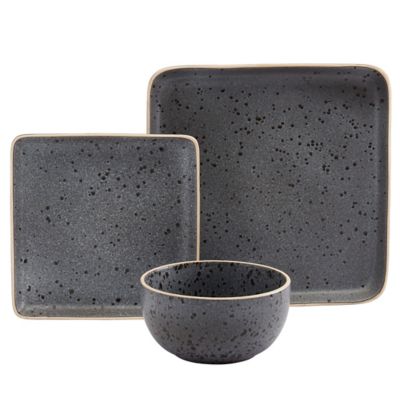 Image showing  Madison Square Dinnerware Set, Speckled Grey, 12 pc.