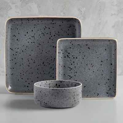Image showing  Madison Square Dinnerware Set, Speckled Grey, 12 pc.