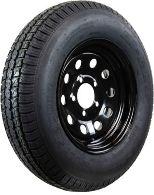 Hi-Run Trailer Tire Assembly, ST175/80D13, 5-Hole Black Modular Wheel, Load Range C, 6 ply, ASB1209