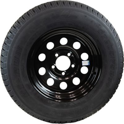 Image showing 5 th Hi-Run Trailer Tire Assembly, ST205/75D14, 5-Hole Black Modular Wheel, Load Range C, 6 ply, ASB1210