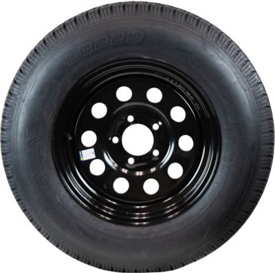Image showing 5 th Hi-Run ST205/75D15 6-Ply 5-Hole Black Modular Wheel Trailer Tire Assembly, Load Range C