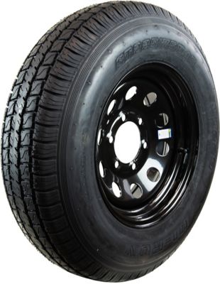 Hi-Run Trailer Tire Assembly, ST225/75D15, 6-Hole Black Modular Wheel, Load Range D, 8 ply., ASB1151