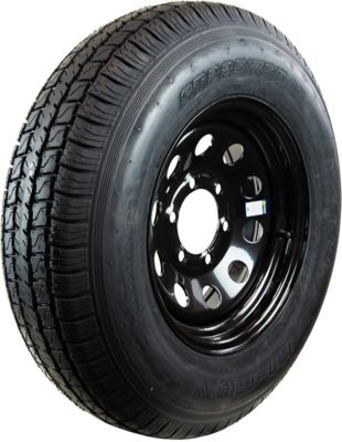 Hi-Run ST225/75D15 8-Ply 6-Hole Black Modular Wheel Trailer Tire Assembly, Load Range D